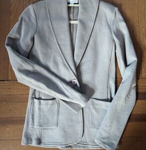 James Perse shawl collar polished cotton knit blazer, size 2 NWOT